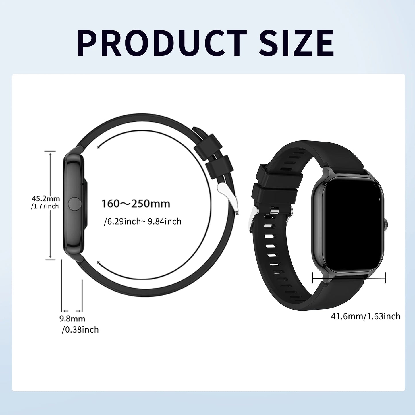 Smart Watch Wireless Calling/Dial Sport Mode Calling Reminder and Rejection Fitness Monitoring for Iphone/Andriod