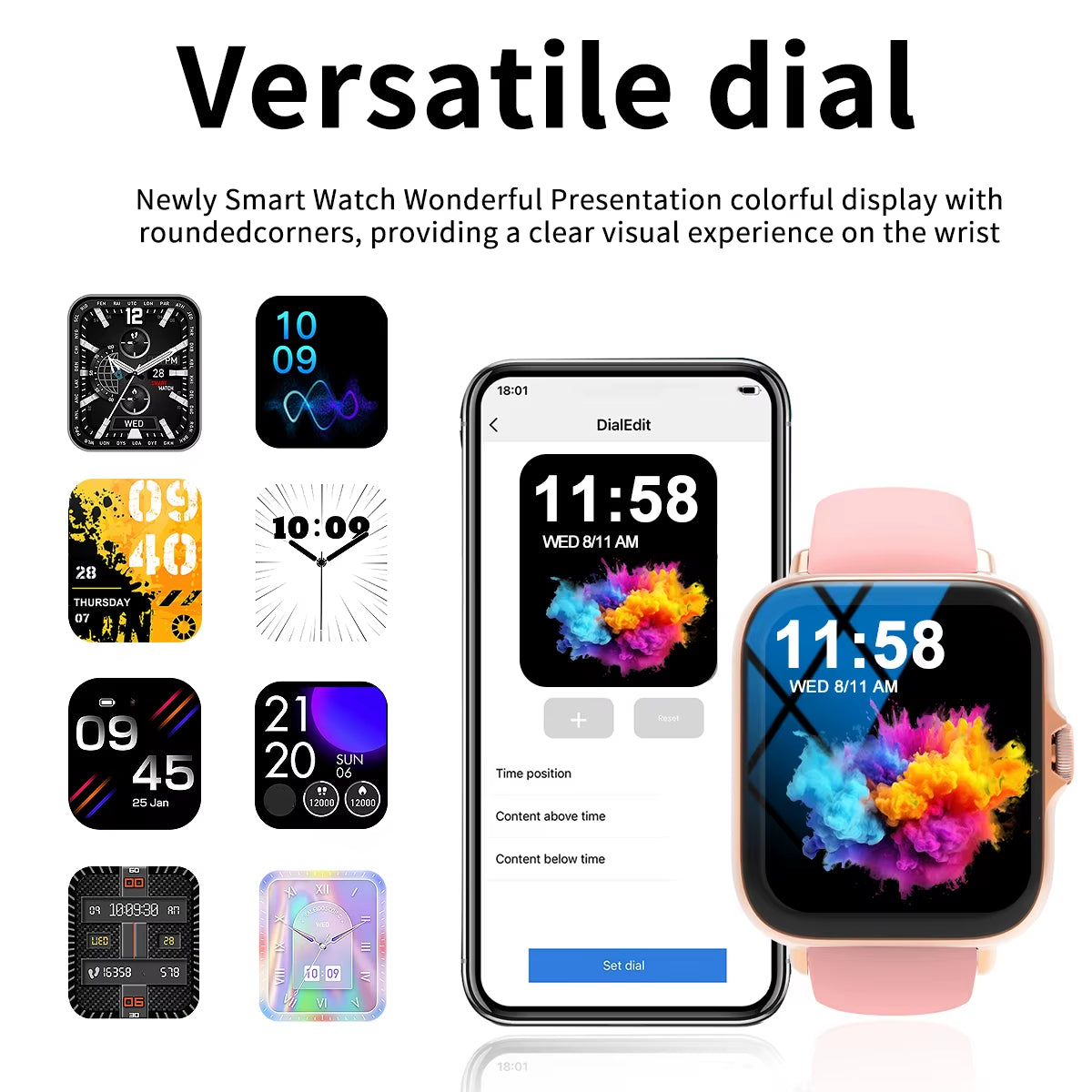 Premium Multi-Sport Smart Watch with Custom Wallpaper and Message Alerts - Ideal for Men and Women