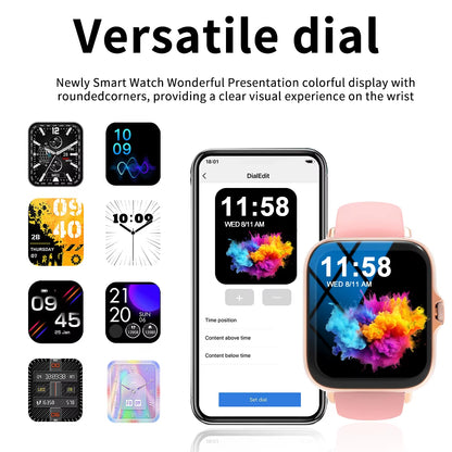Premium Multi-Sport Smart Watch with Custom Wallpaper and Message Alerts - Ideal for Men and Women