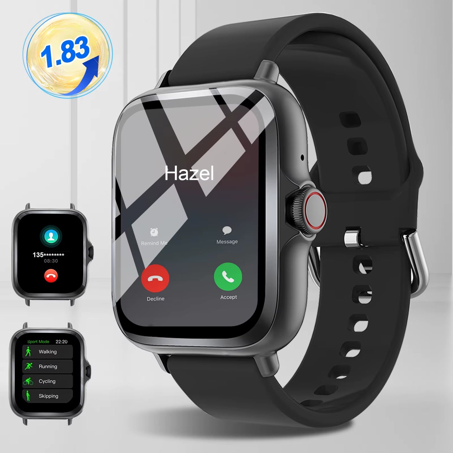 Premium Multi-Sport Smart Watch with Custom Wallpaper and Message Alerts - Ideal for Men and Women