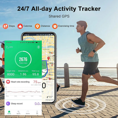 Smart Watch, Fitness Tracker 1.69" Touch Screen Smartwatch Fitness Watch Heart Rate Monitor/Pedometer/Sleep Monitor.