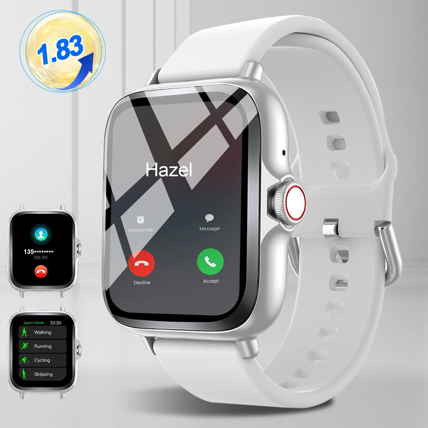 Smart Watch, Multi-Sport Mode, Message Reminder, Multiple APP Reminders, Suitable for Men and Women, Custom Wallpaper