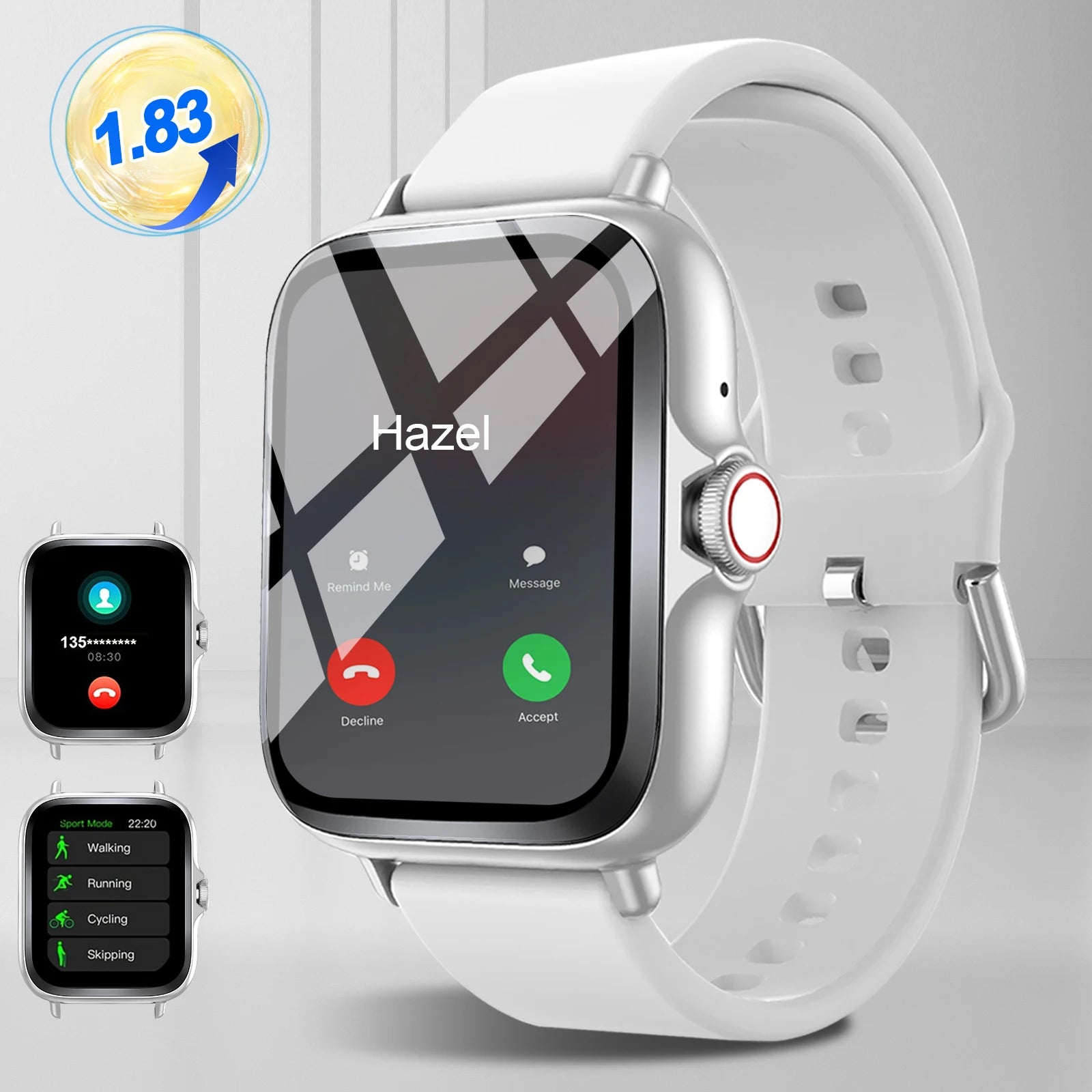 Smart Watch, Multi-Sport Mode, Message Reminder, Multiple APP Reminders, Suitable for Men and Women, Custom Wallpaper