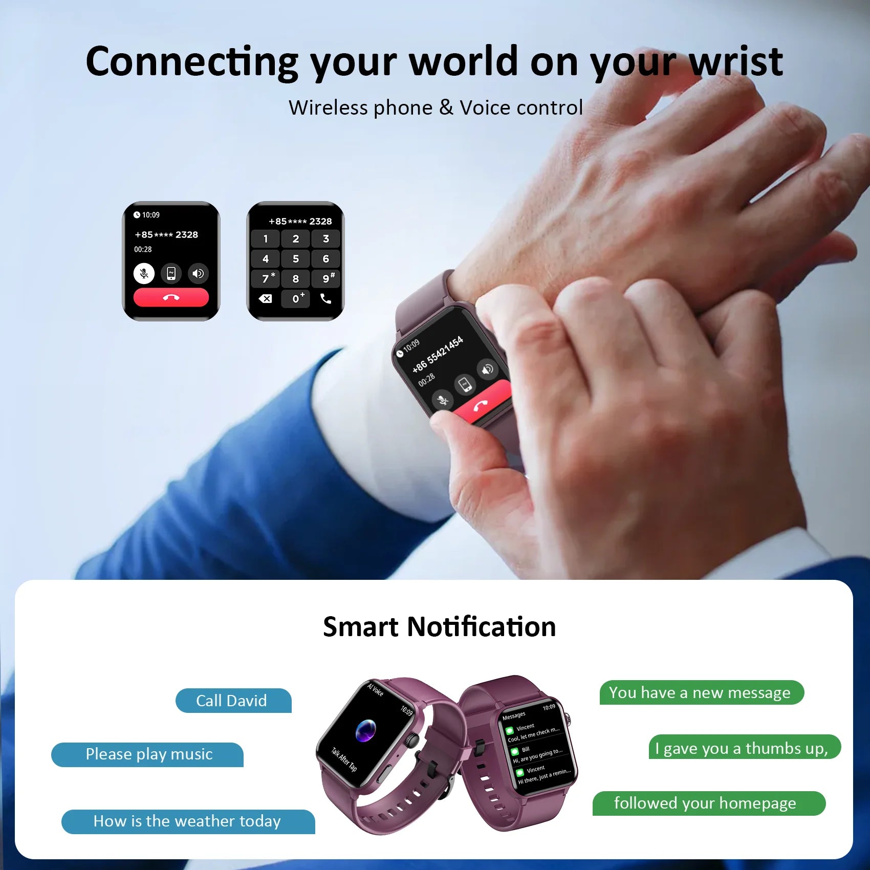【2024 Global Version】 Smart Watch Calling Function 100+ Sports Modes 24H Health Monitor Smartwatch Christmas Gift