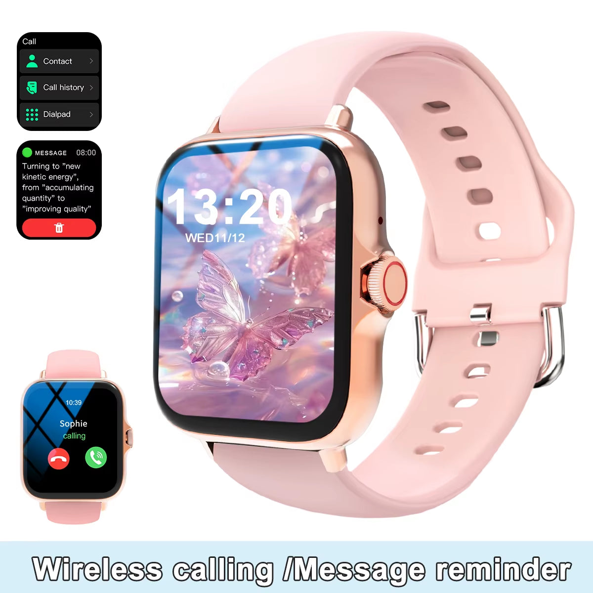 Premium Multi-Sport Smart Watch with Custom Wallpaper and Message Alerts - Ideal for Men and Women