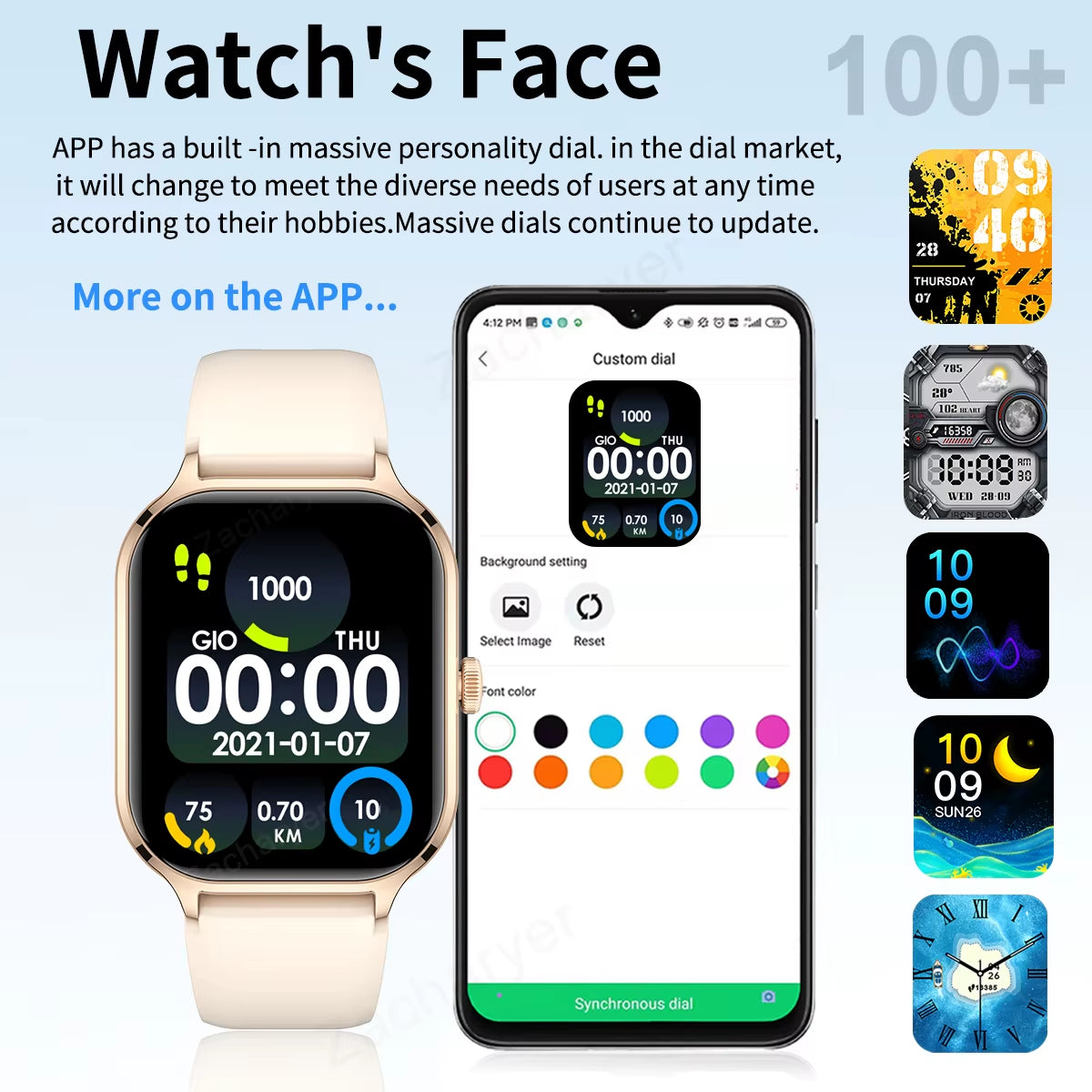 2025 Smart Watch, Wireless Dialing, Multiple Sport Modes, Various App Notifications, Perfect Gift for Holidays, Iphone/Android