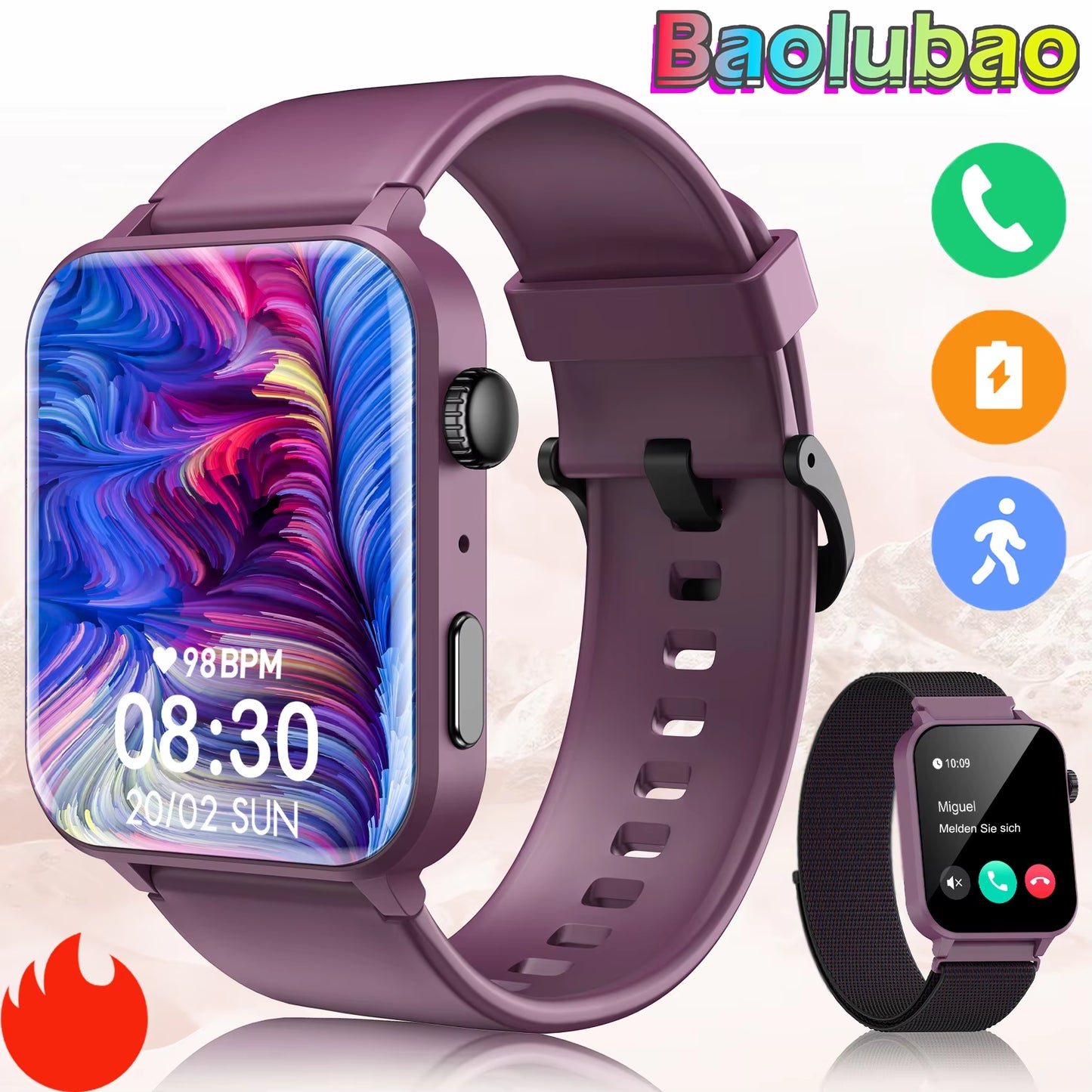 【2024 Global Version】 Smart Watch Calling Function 100+ Sports Modes 24H Health Monitor Smartwatch Christmas Gift