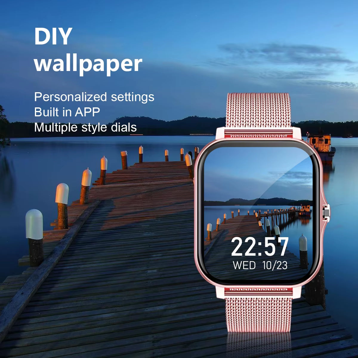 Smart Watch Wireless Calling/Dial Sport Mode Calling Reminder and Rejection Fitness Monitoring for Iphone/Andriod