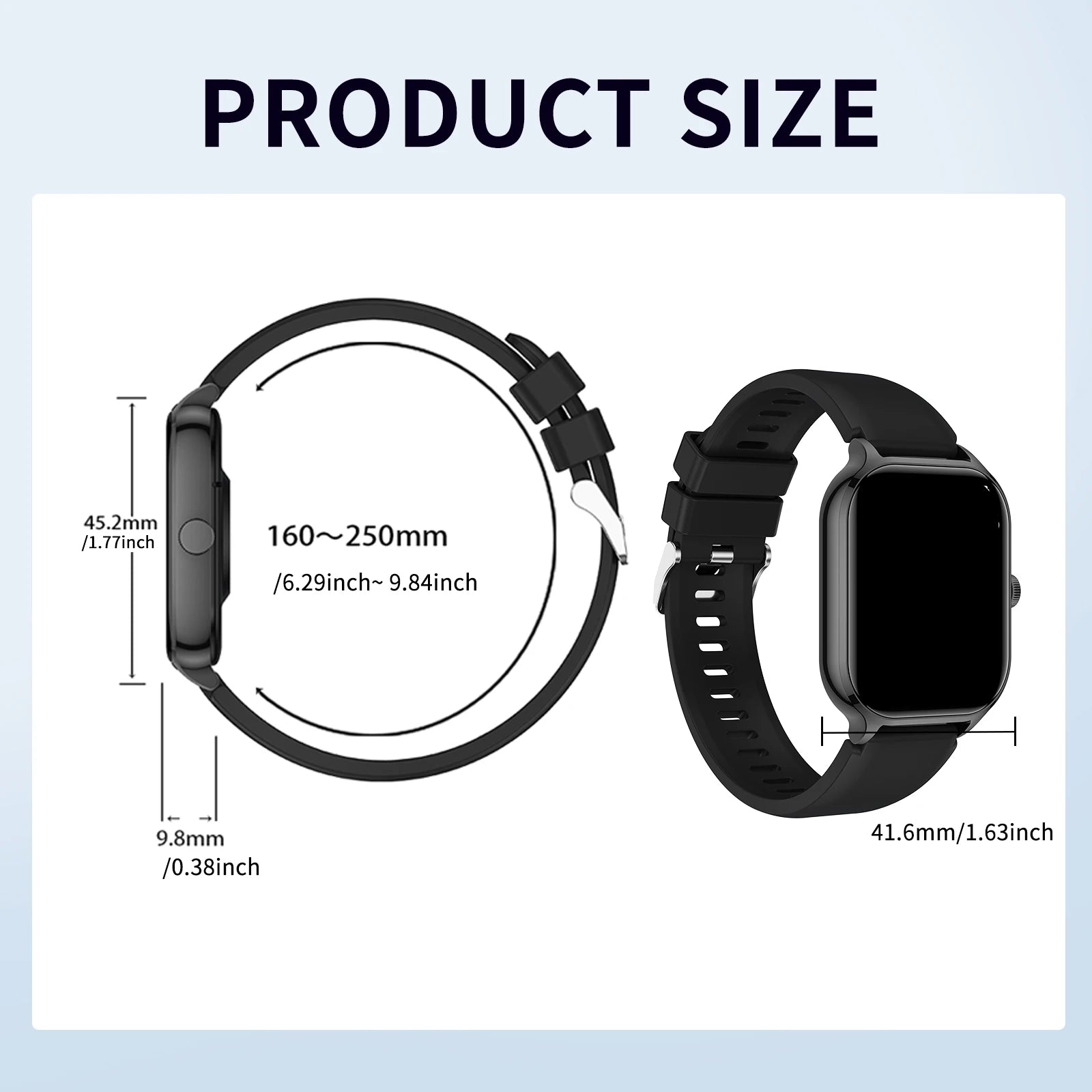 Smart Watch Wireless Calling/Dial Sport Mode Calling Reminder and Rejection Fitness Monitoring for Iphone/Andriod