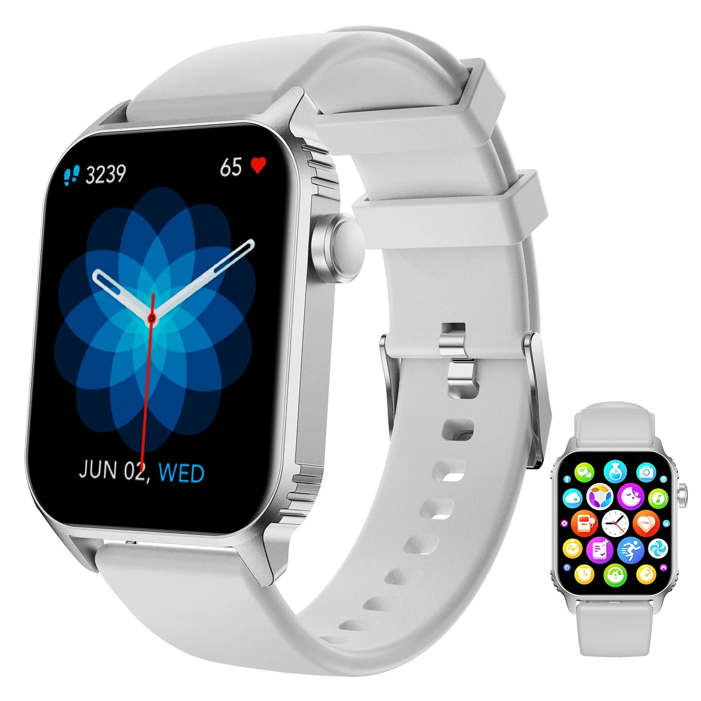 TG08 Smart Watch, 1.85"Smartwatch for Men Women (Answer/Make Call), Fitness Tracker with 100+ Sport Modes, Waterproof Watch.