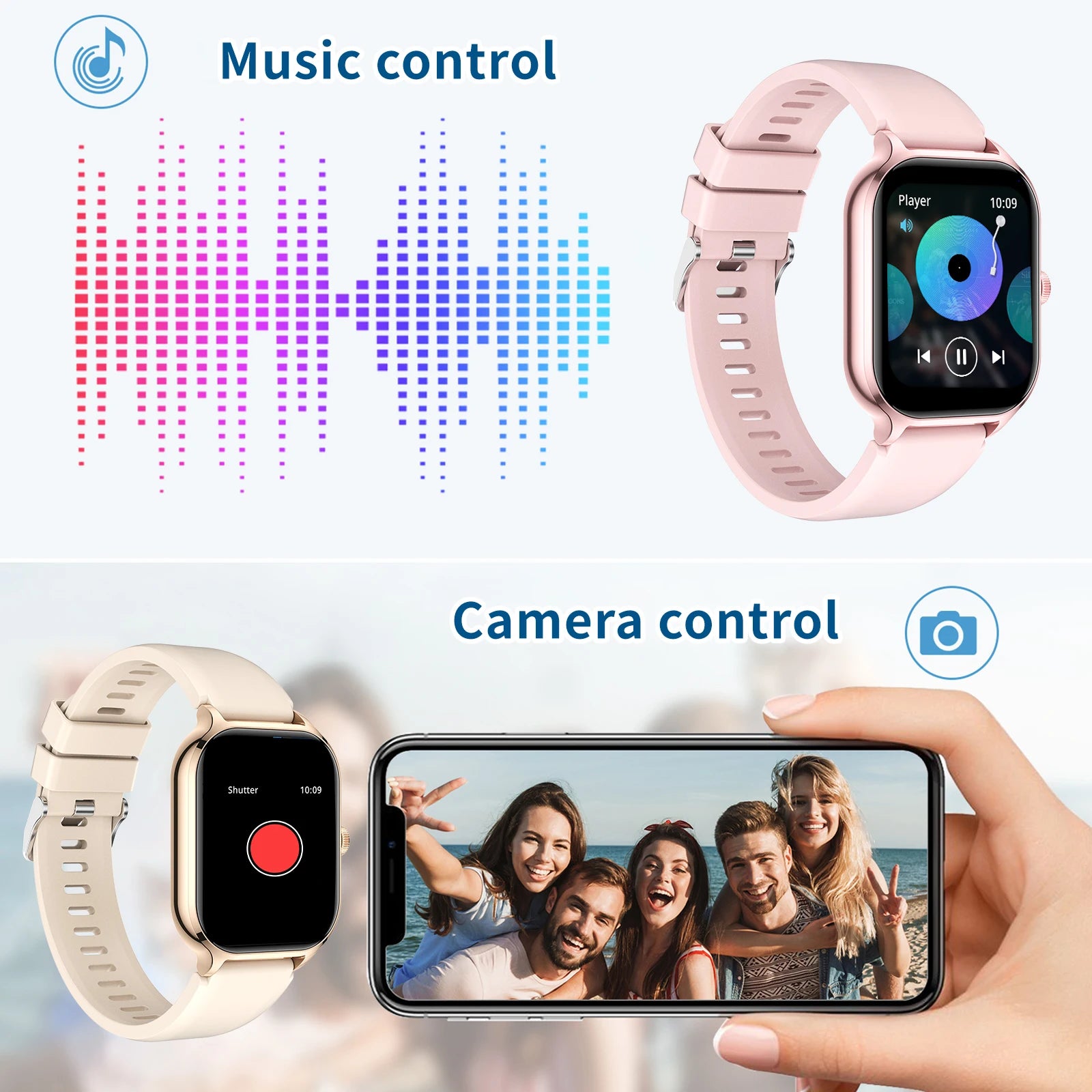 Smart Watch Wireless Calling/Dial Sport Mode Calling Reminder and Rejection Fitness Monitoring for Iphone/Andriod