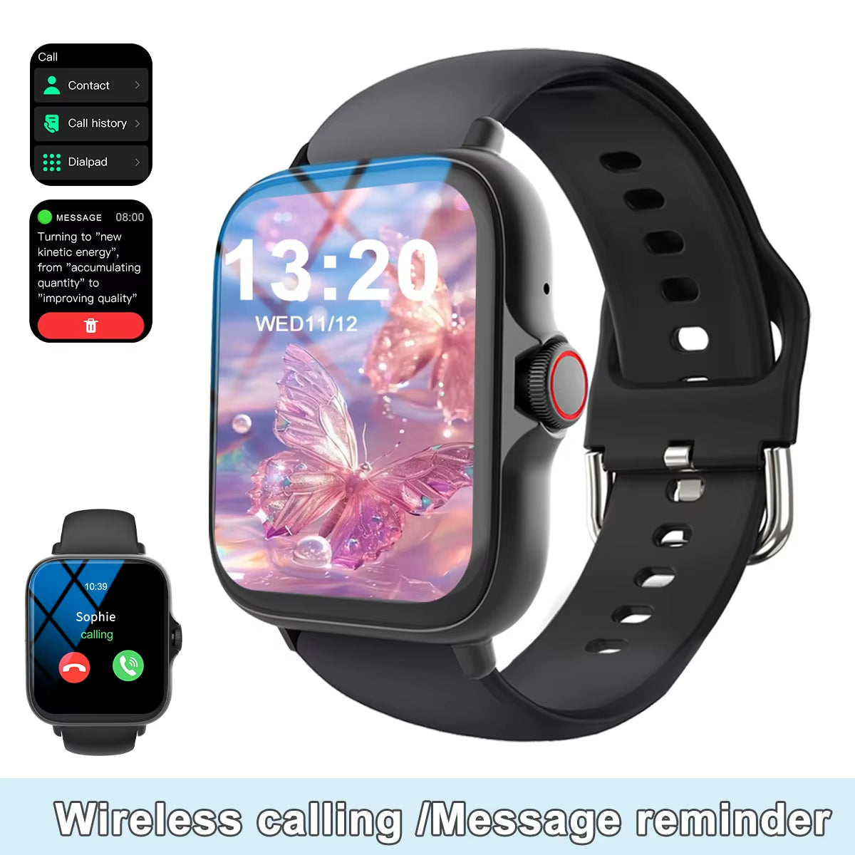 Premium Multi-Sport Smart Watch with Custom Wallpaper and Message Alerts - Ideal for Men and Women